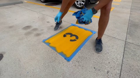 Parking lot Stenciling!