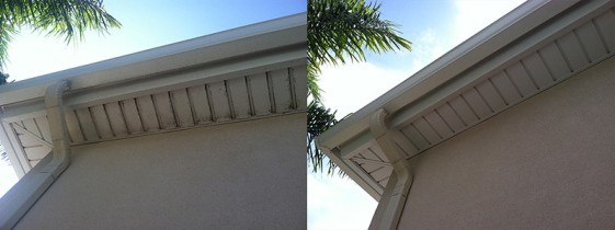 Before & After Gutter Cleaning.
